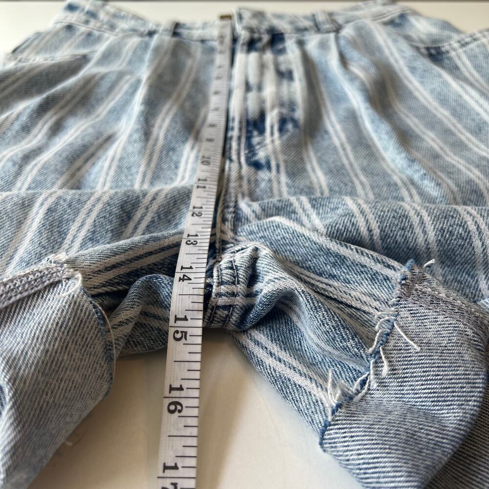 FP We The Free Dogtown Cutoff Bermuda Shorts Blue Denim Baggy Distressed Size 27 - Picture 7 of 14
